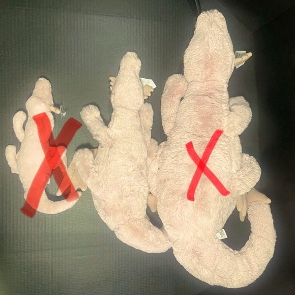 BNWT JellyCat Rose Medium Dragon, VHTF 26”, TAIL UNFURLED/ 20” FURLED ORIGINAL - Picture 5 of 12